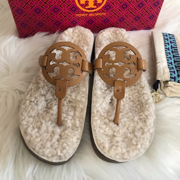 Tory Burch Miller Sandals Cloud Shearling Size 7, 8, 8.5, 9, 9.5, 10 - Picture 11 of 16